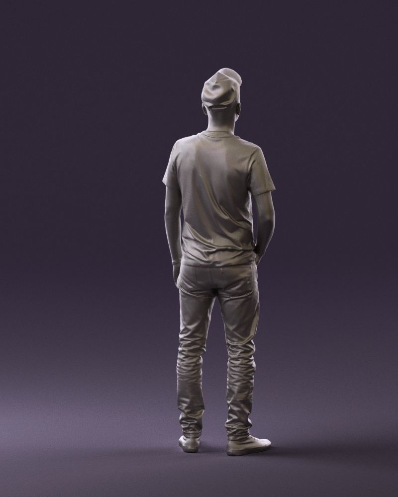 Man in red converse and hat 0406 3D Print Ready 3D print model_16