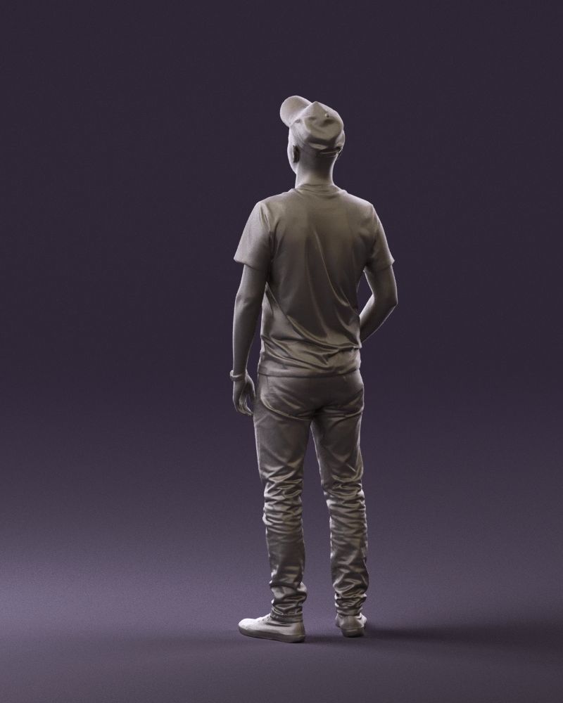 Man in red converse and hat 0406 3D Print Ready 3D print model_19