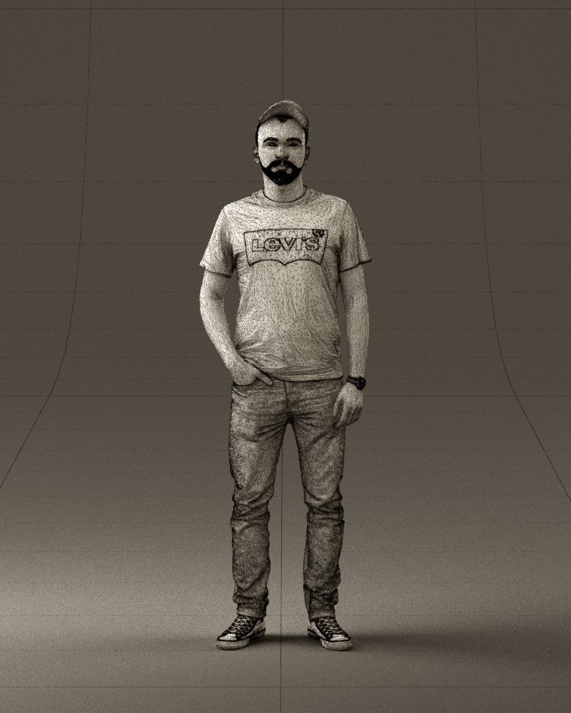 Man in red converse and hat 0406 3D Print Ready 3D print model_32