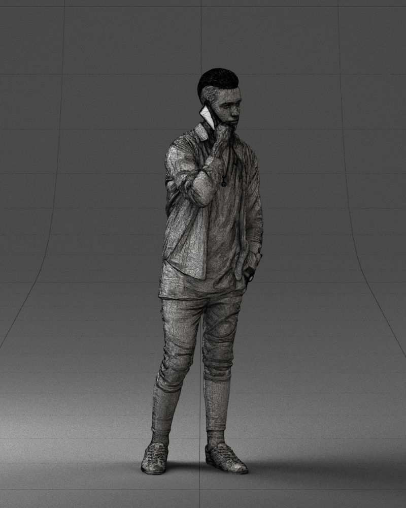 000116 Trendy Young Man with Mobile 0118 3D model_11