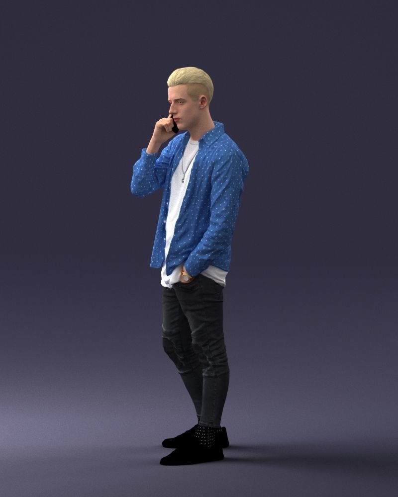 000116 Trendy Young Man with Mobile 0118 3D model_33