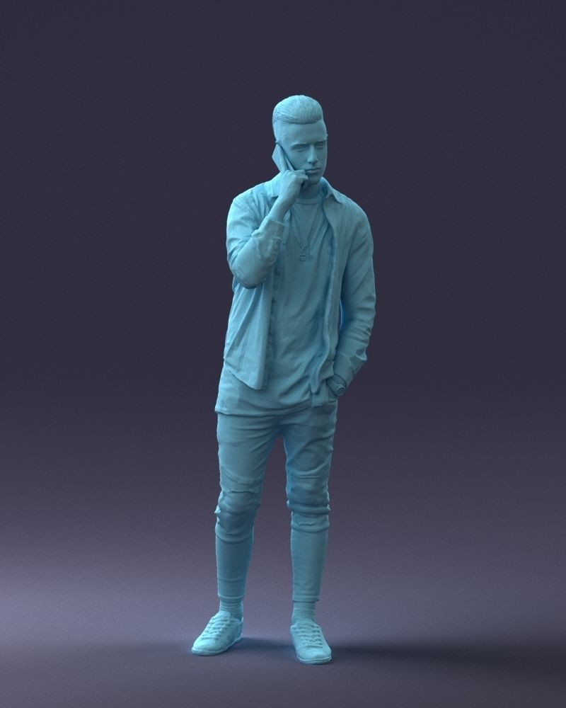 000116 Trendy Young Man with Mobile 0118 3D model_7