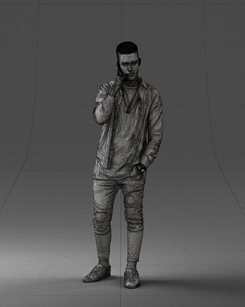 000116 Trendy Young Man with Mobile 0118 3D model_5