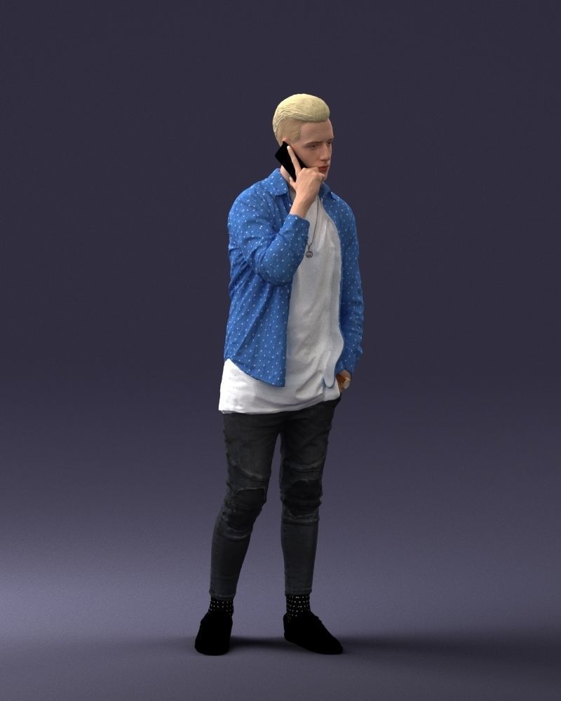 000116 Trendy Young Man with Mobile 0118 3D model_9