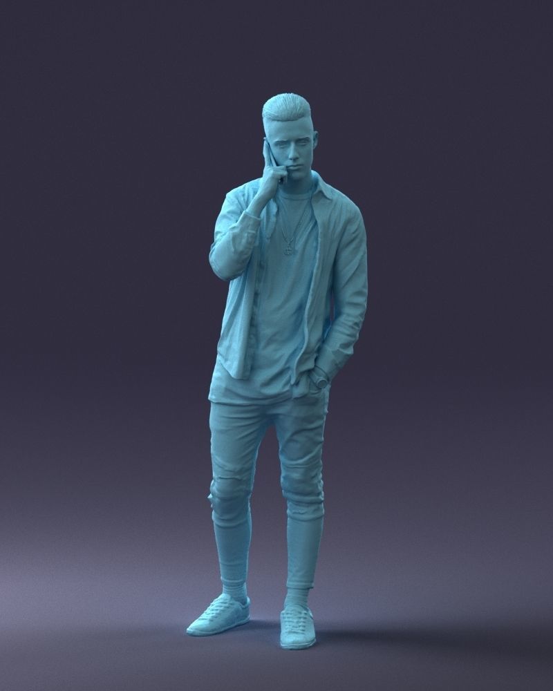 000116 Trendy Young Man with Mobile 0118 3D model_4