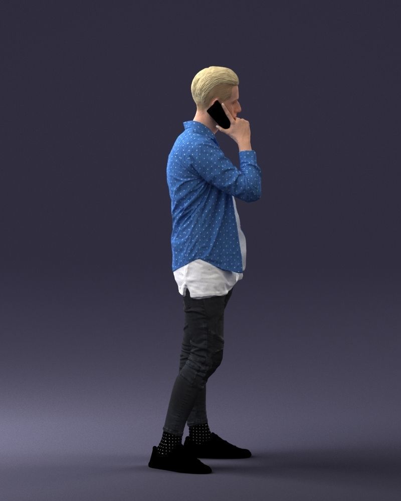 000116 Trendy Young Man with Mobile 0118 3D model_15