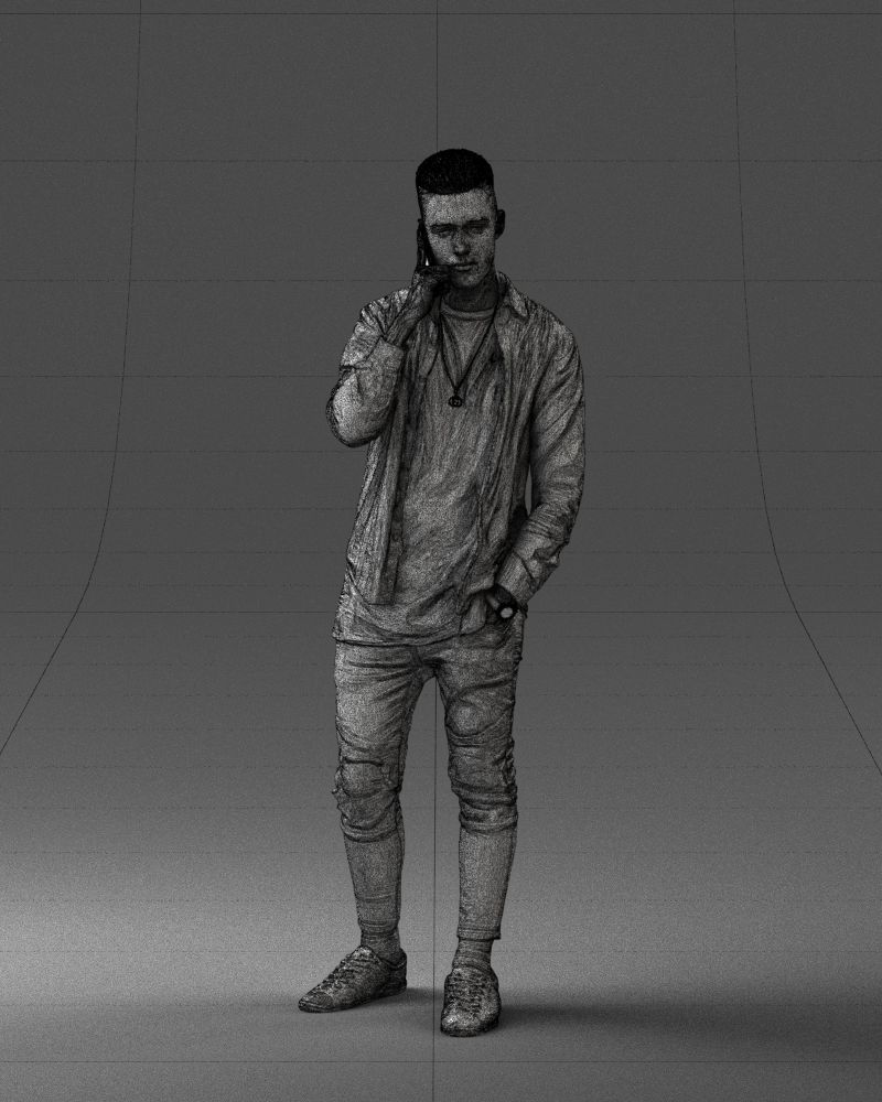 000116 Trendy Young Man with Mobile 0118 3D model_2