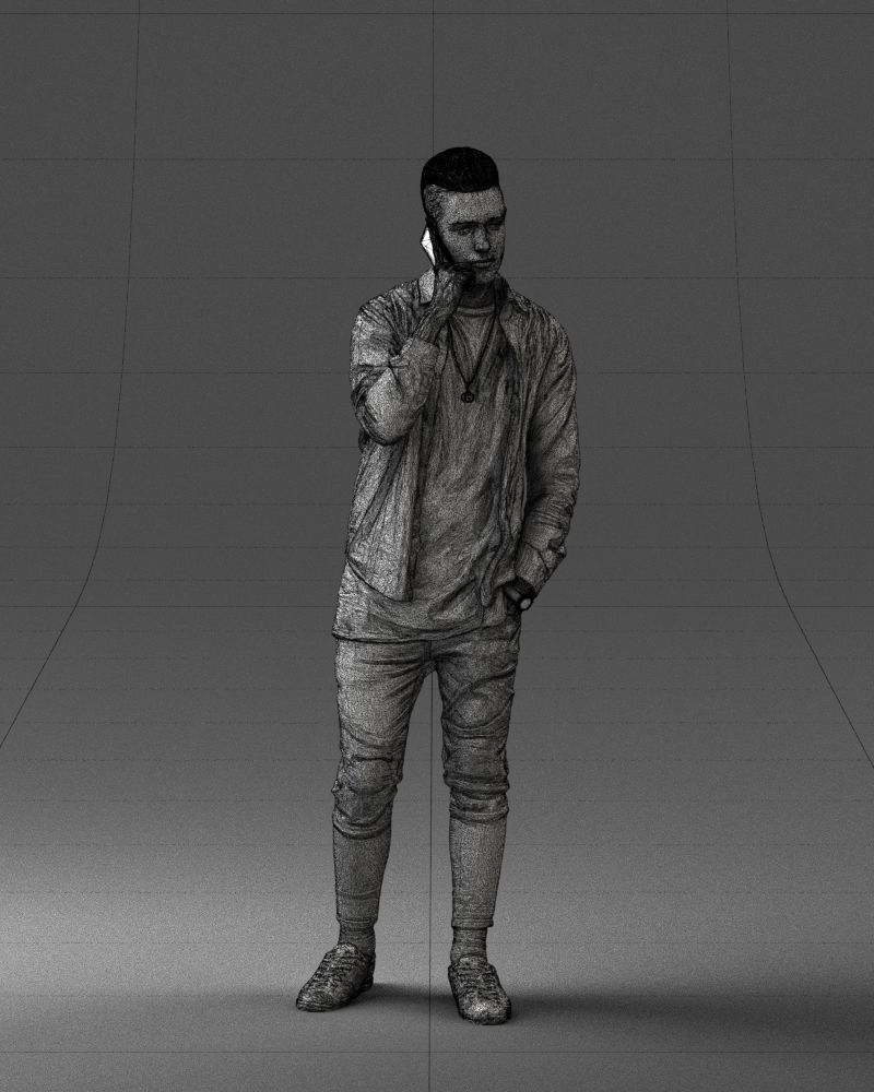 000116 Trendy Young Man with Mobile 0118 3D model_8