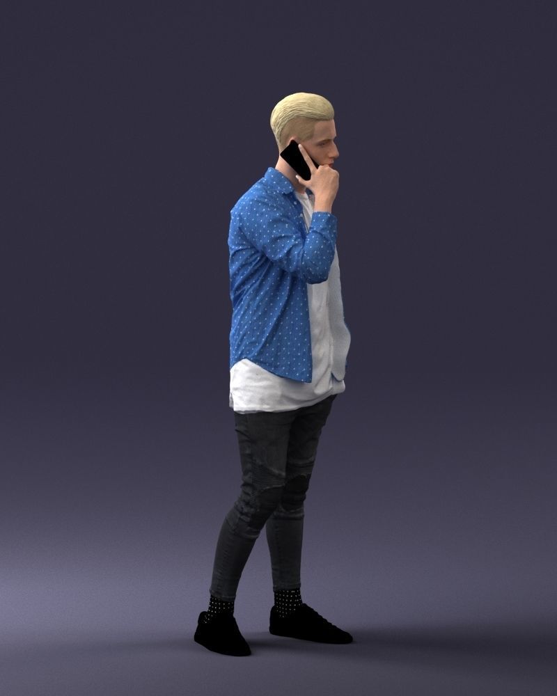 000116 Trendy Young Man with Mobile 0118 3D model_12