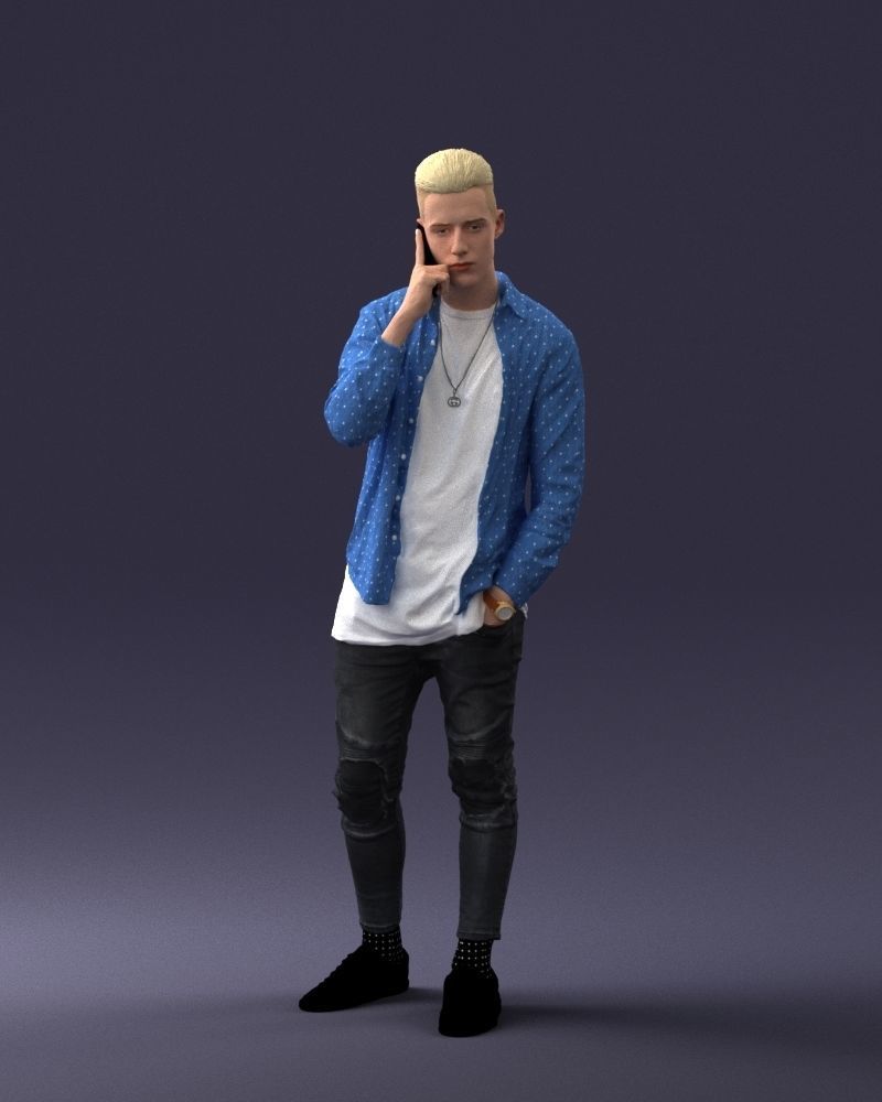 000116 Trendy Young Man with Mobile 0118 3D model_42