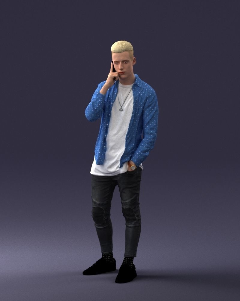 000116 Trendy Young Man with Mobile 0118 3D model_39