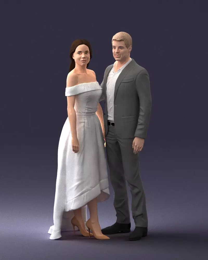 000253 Wedding Couple 0219 3D model_0