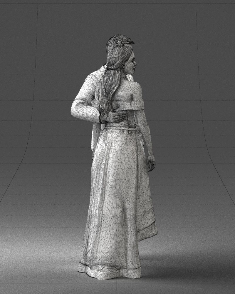 000253 Wedding Couple 0219 3D model_9