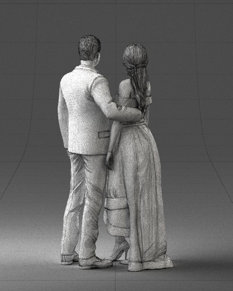 000253 Wedding Couple 0219 3D model_12