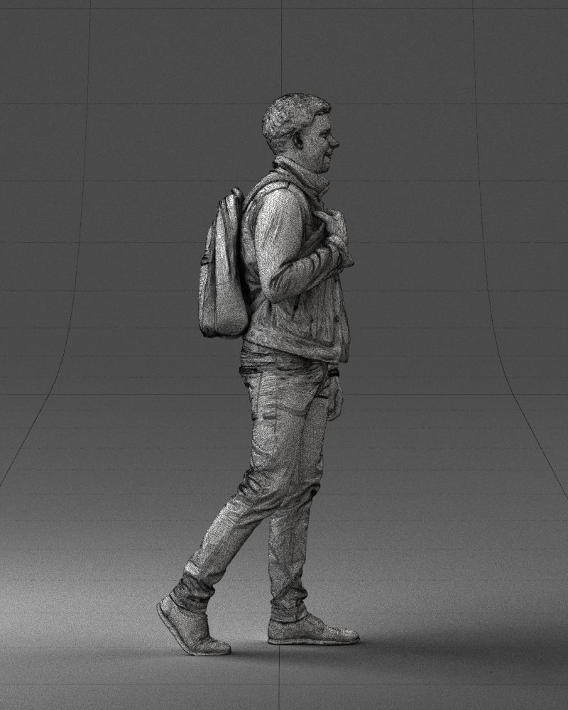 000149 Casual Man in Denim Outfit with Backpack 0711 3D model_17