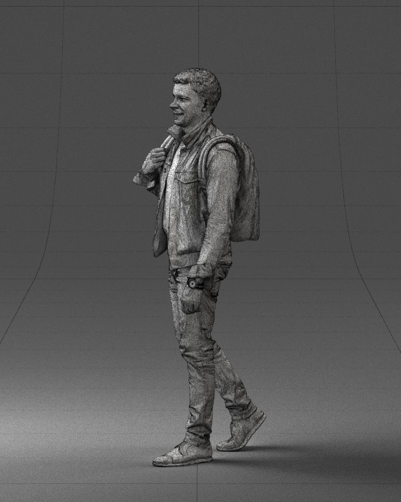 000149 Casual Man in Denim Outfit with Backpack 0711 3D model_35