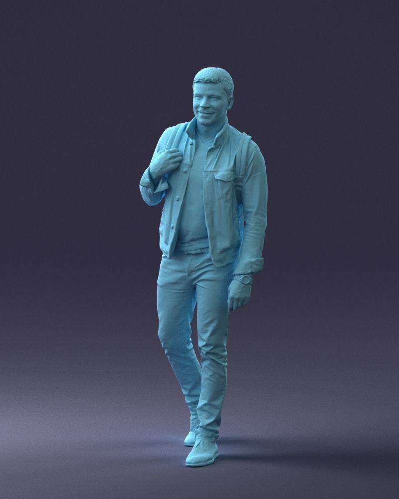 000149 Casual Man in Denim Outfit with Backpack 0711 3D model_40