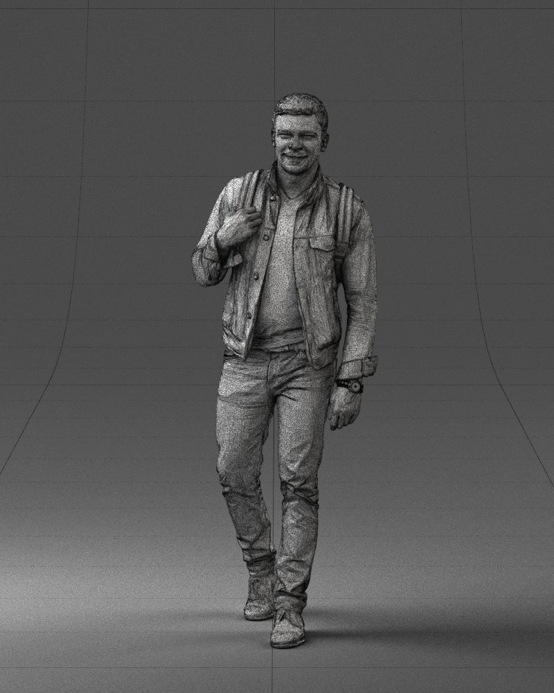 000149 Casual Man in Denim Outfit with Backpack 0711 3D model_2