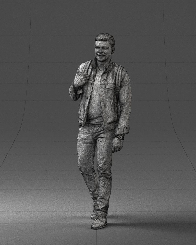 000149 Casual Man in Denim Outfit with Backpack 0711 3D model_41