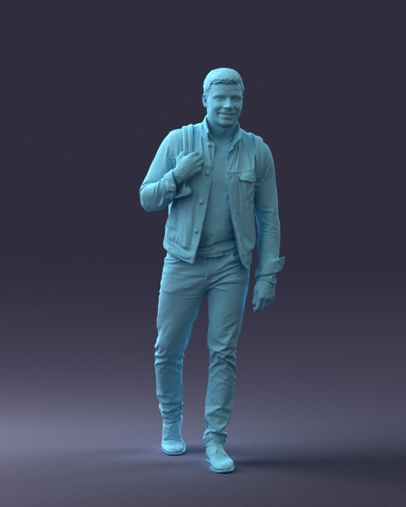 000149 Casual Man in Denim Outfit with Backpack 0711 3D model_7