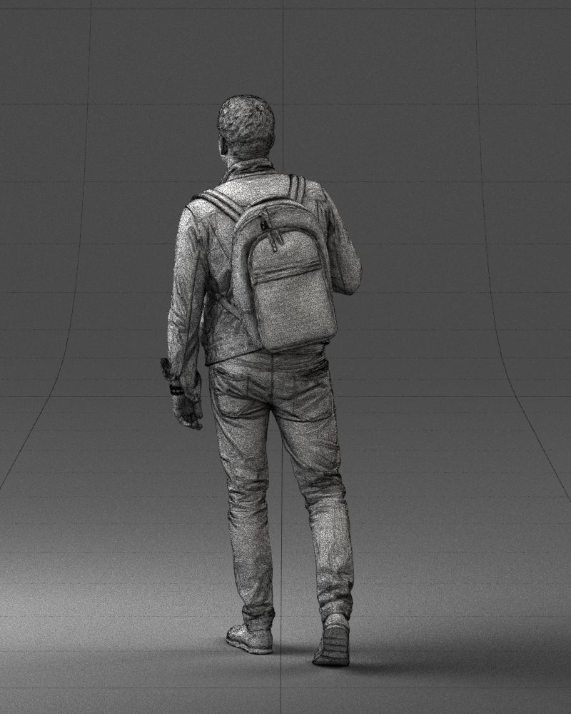 000149 Casual Man in Denim Outfit with Backpack 0711 3D model_26