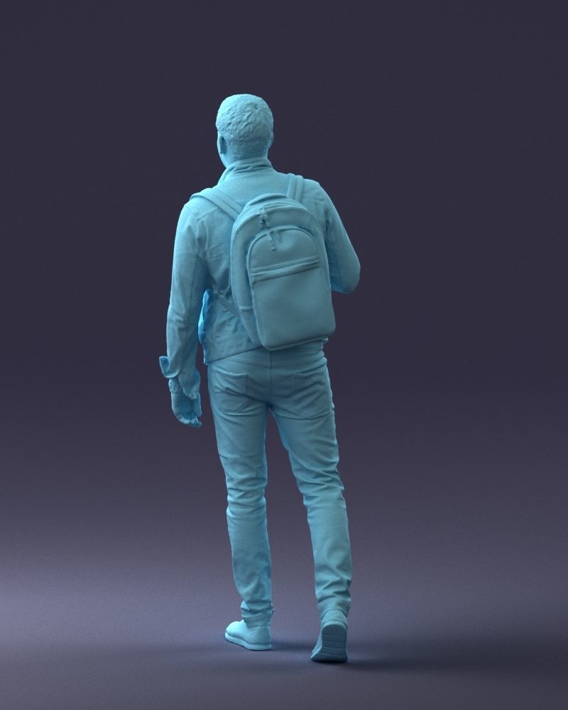 000149 Casual Man in Denim Outfit with Backpack 0711 3D model_25