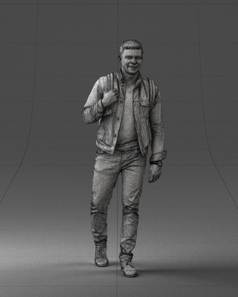 000149 Casual Man in Denim Outfit with Backpack 0711 3D model_8