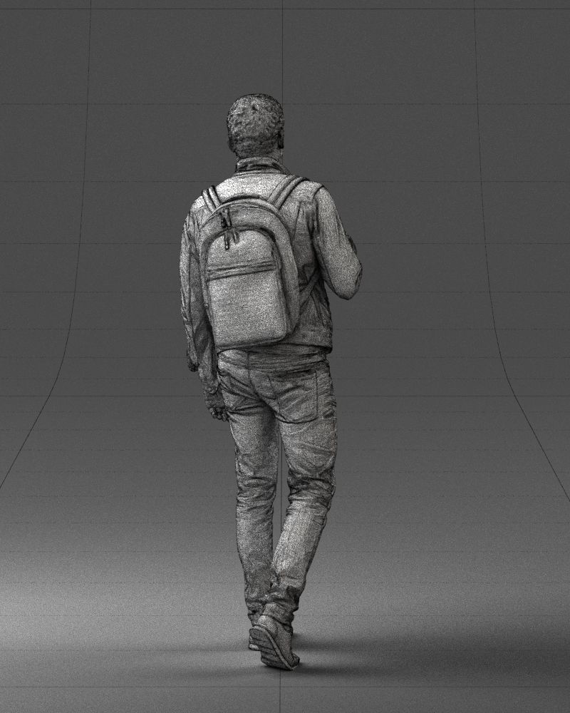 000149 Casual Man in Denim Outfit with Backpack 0711 3D model_23