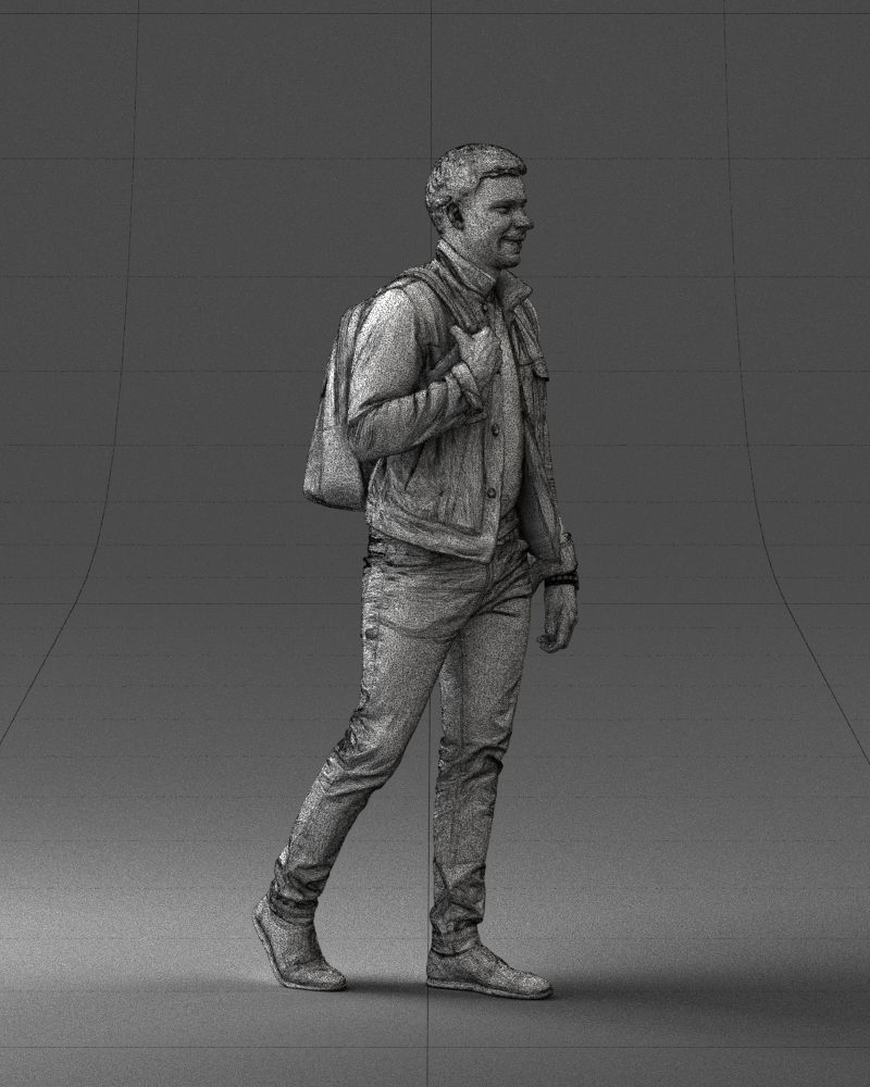 000149 Casual Man in Denim Outfit with Backpack 0711 3D model_14