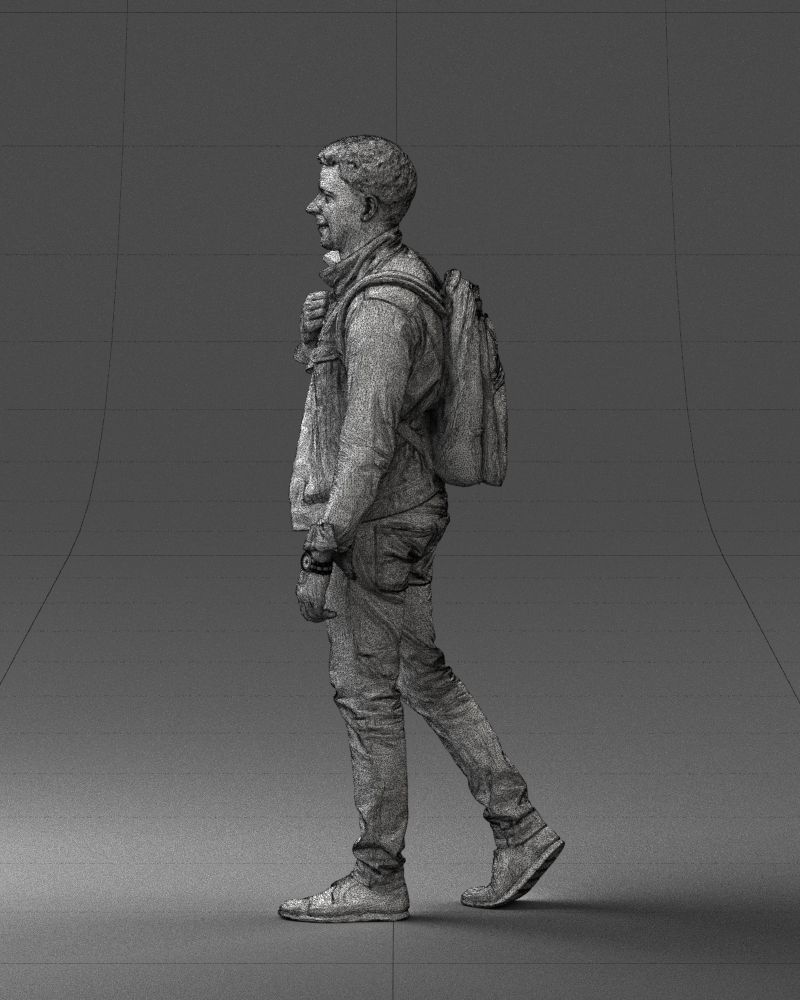 000149 Casual Man in Denim Outfit with Backpack 0711 3D model_32