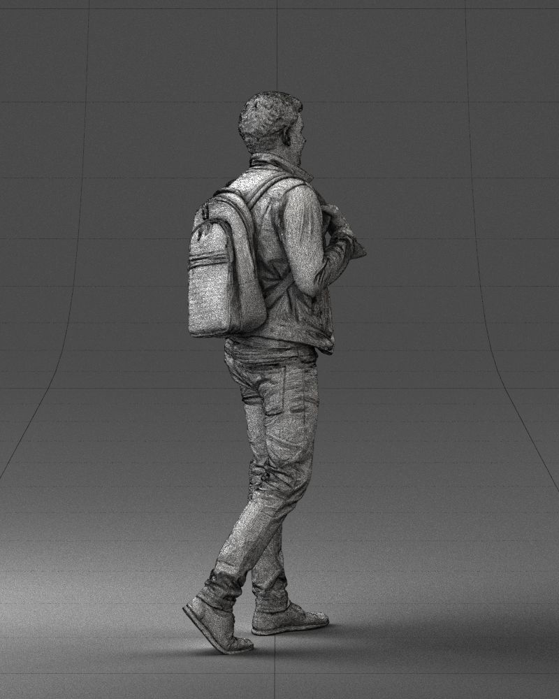 000149 Casual Man in Denim Outfit with Backpack 0711 3D model_20