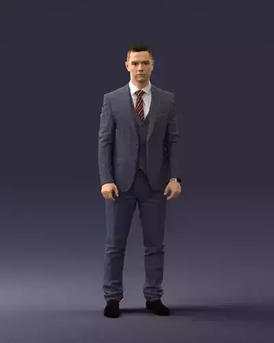 000287 Businessman in Suit Professional Male Character 0904 3dp 3D print model