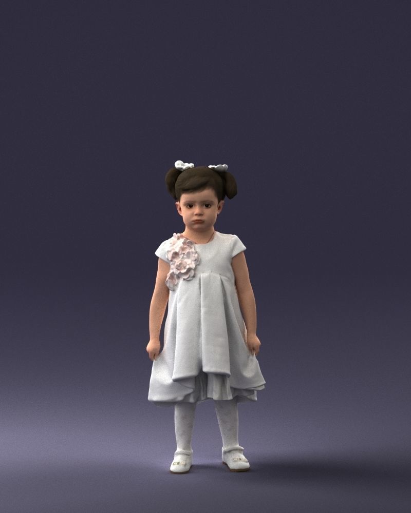 000056 Little girl in sundress 0328 3dp 3D print model_36