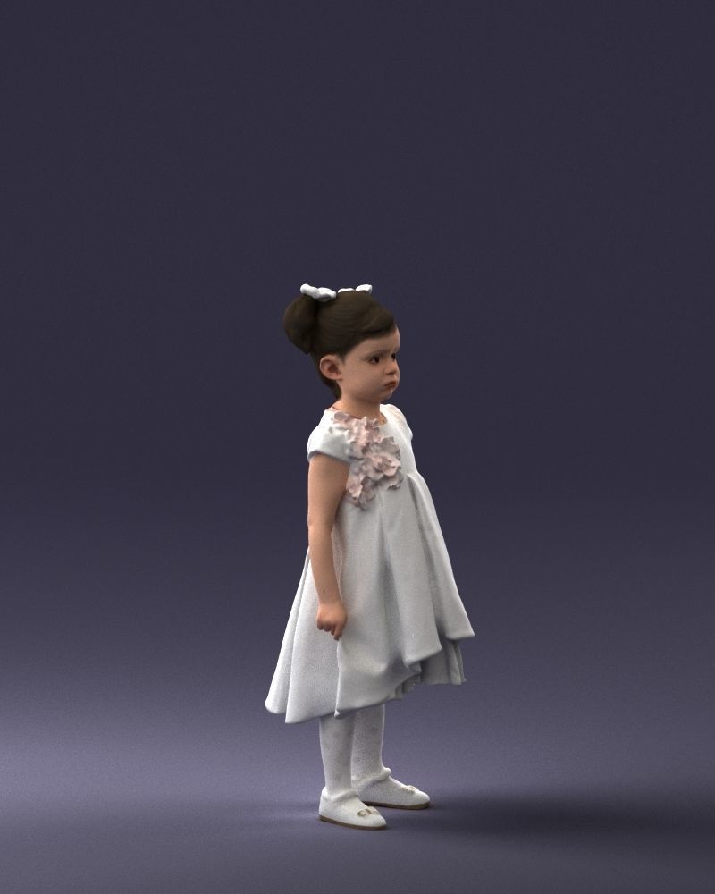 000056 Little girl in sundress 0328 3dp 3D print model_9