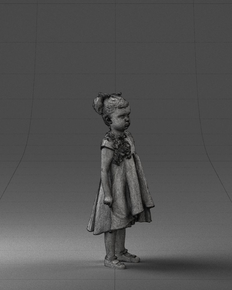 000056 Little girl in sundress 0328 3dp 3D print model_11