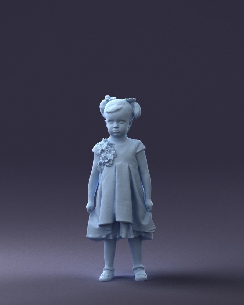 000056 Little girl in sundress 0328 3dp 3D print model_34