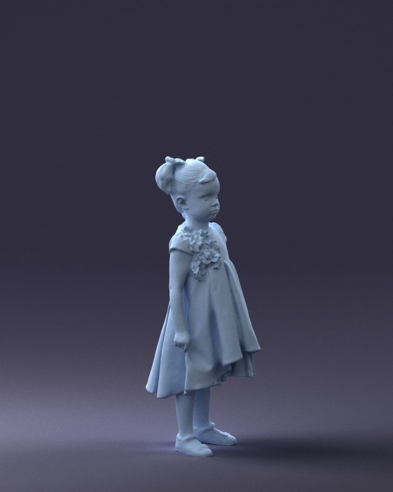 000056 Little girl in sundress 0328 3dp 3D print model_10