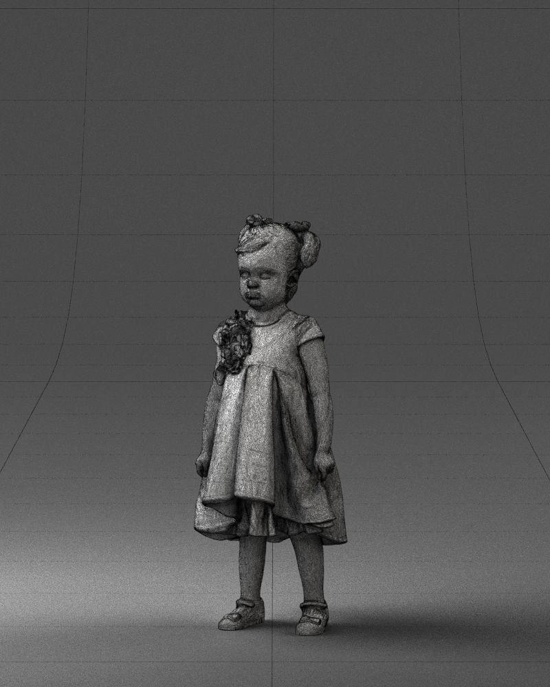 000056 Little girl in sundress 0328 3dp 3D print model_32
