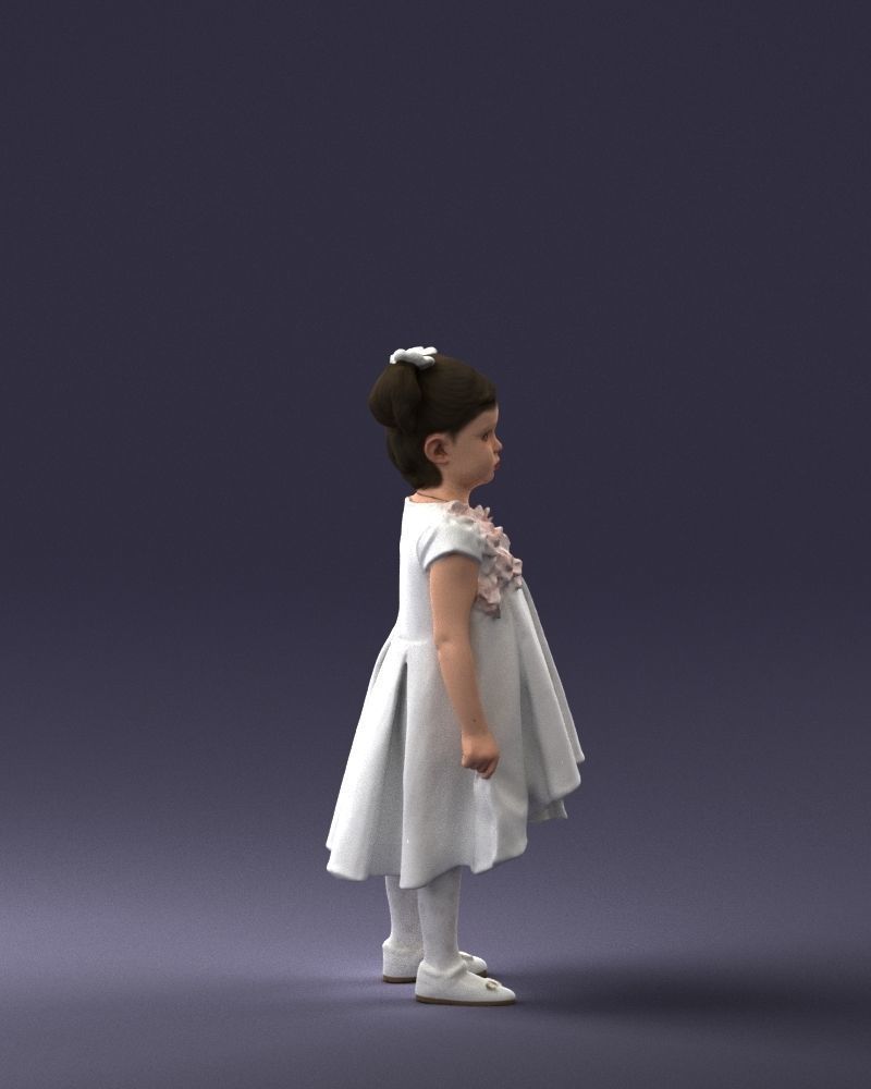 000056 Little girl in sundress 0328 3dp 3D print model_12