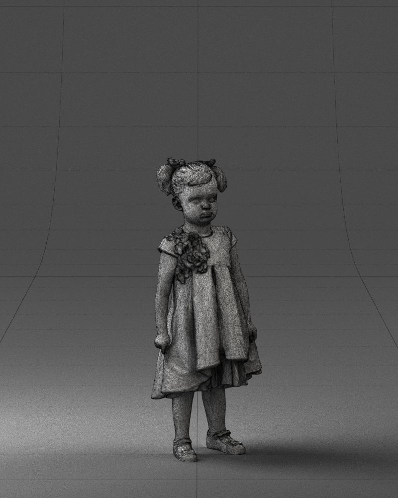 000056 Little girl in sundress 0328 3dp 3D print model_8