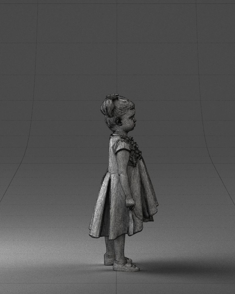 000056 Little girl in sundress 0328 3dp 3D print model_14
