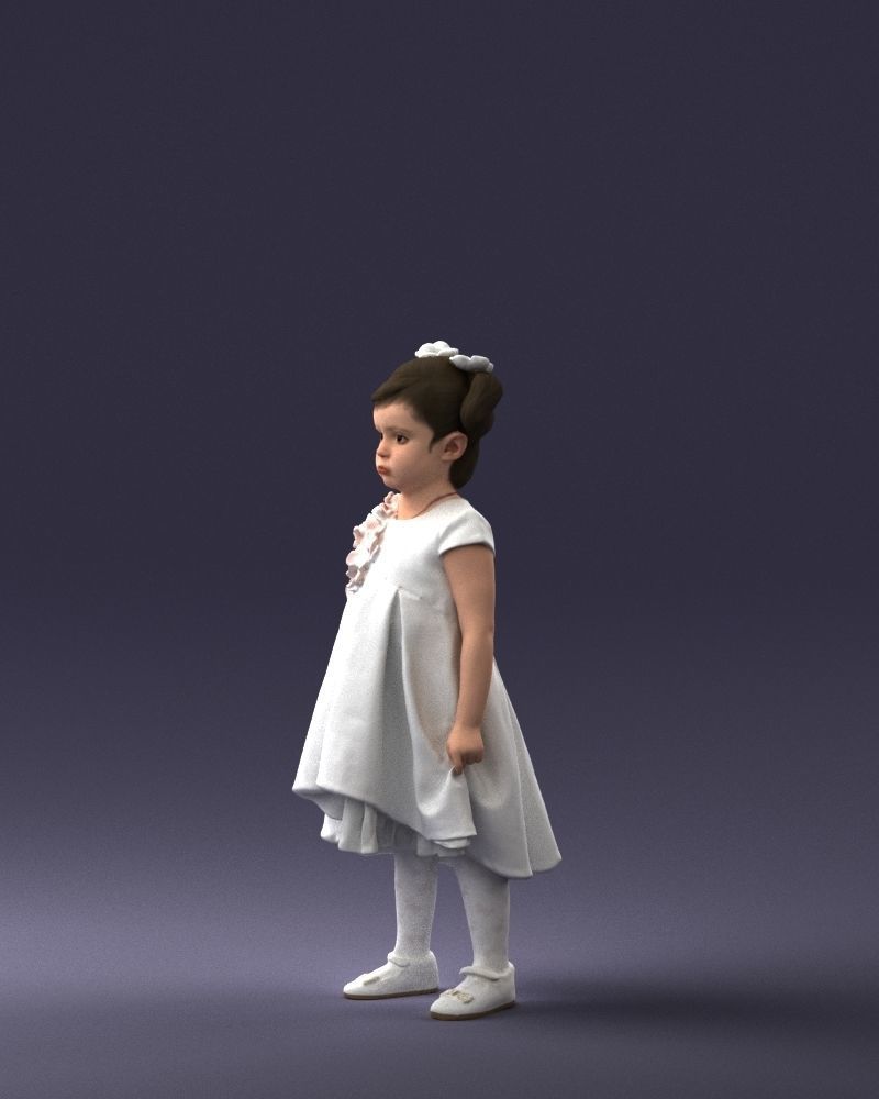000056 Little girl in sundress 0328 3dp 3D print model_27