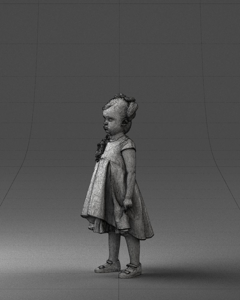 000056 Little girl in sundress 0328 3dp 3D print model_29