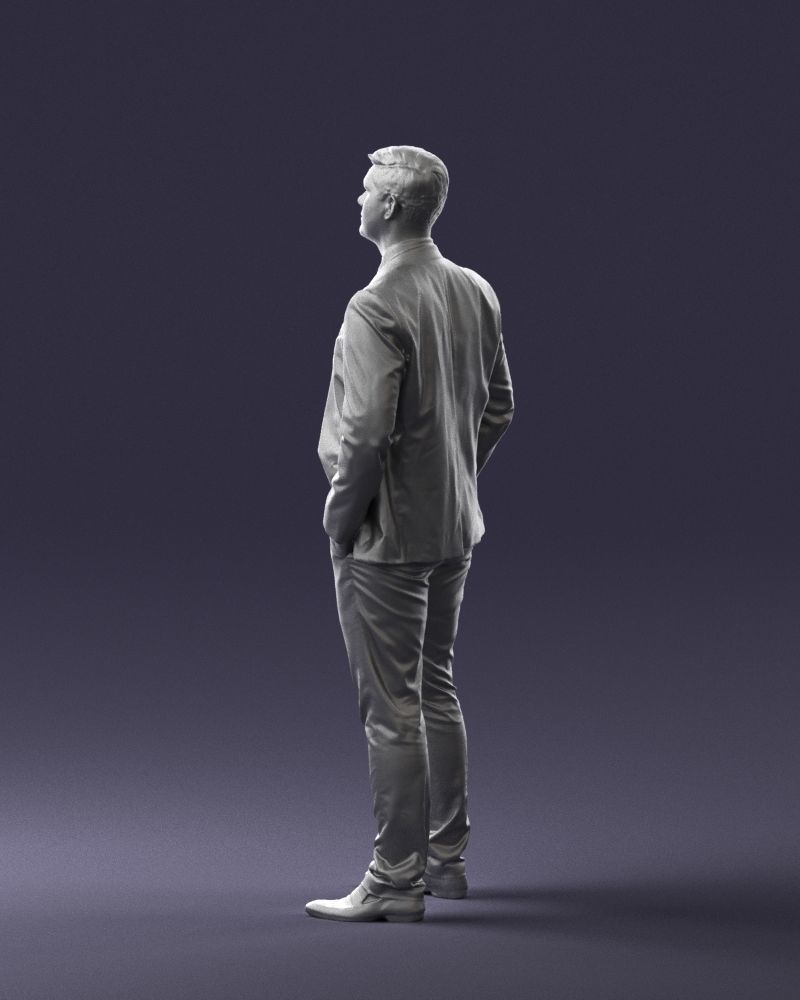 Man in suit and yellow tie 0489 3D print ready 3D print model_13