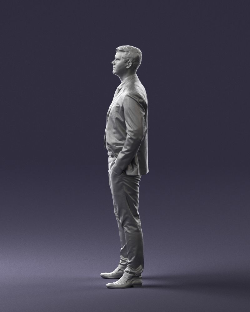 Man in suit and yellow tie 0489 3D print ready 3D print model_10