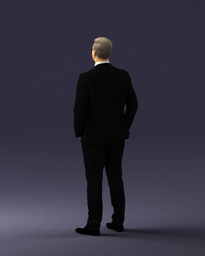 Man in suit and yellow tie 0489 3D print ready 3D print model_15