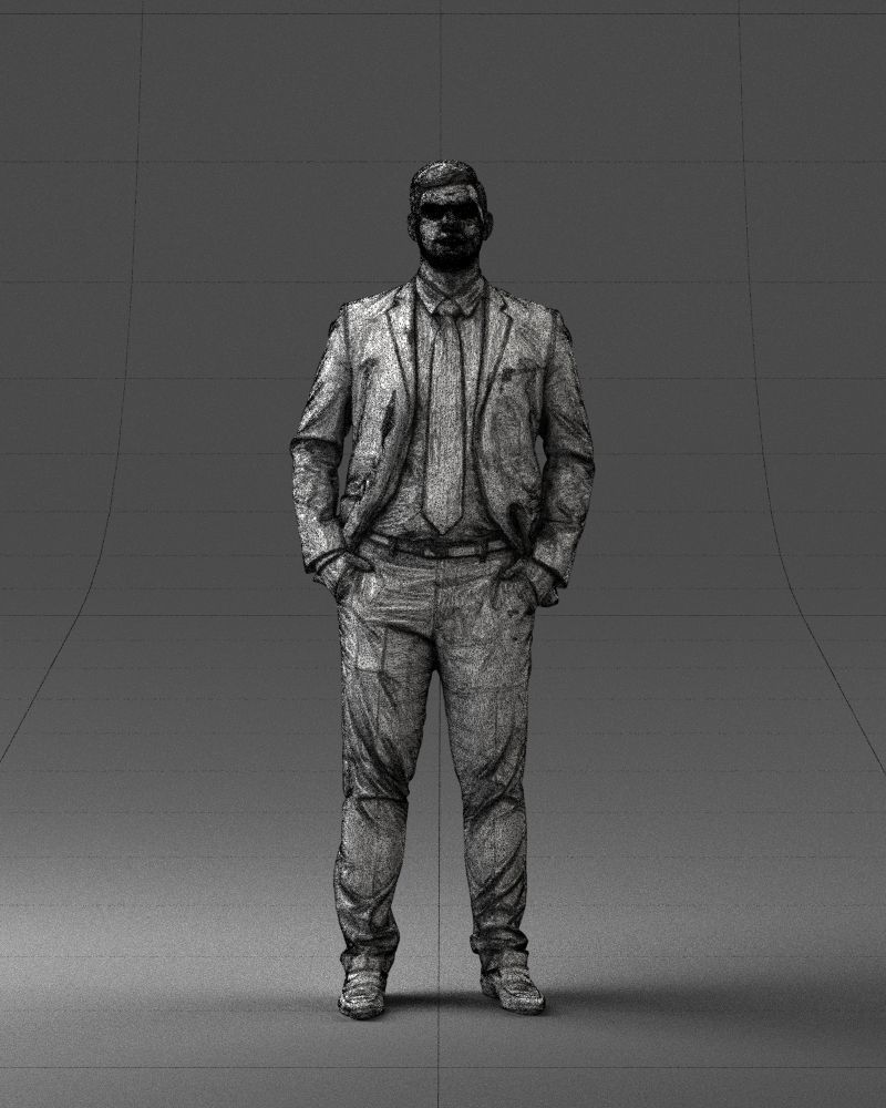 Man in suit and yellow tie 0489 3D print ready 3D print model_2