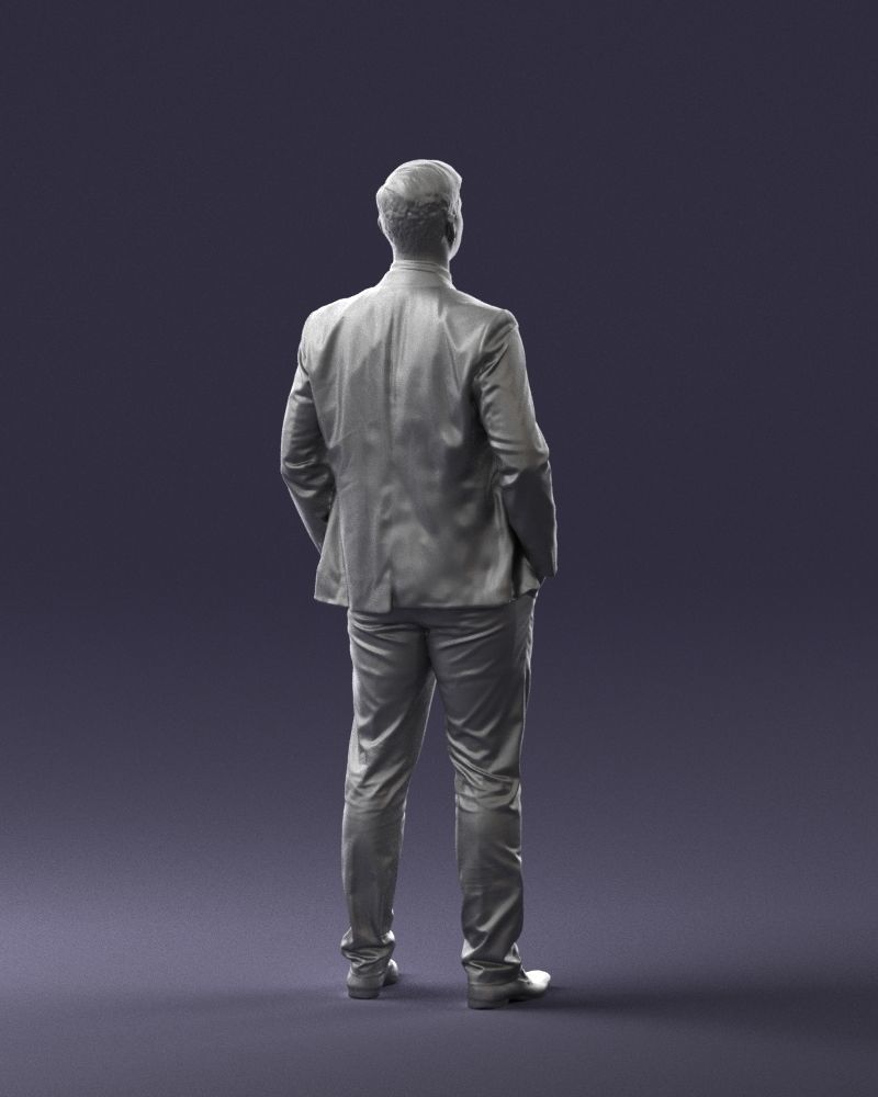 Man in suit and yellow tie 0489 3D print ready 3D print model_22