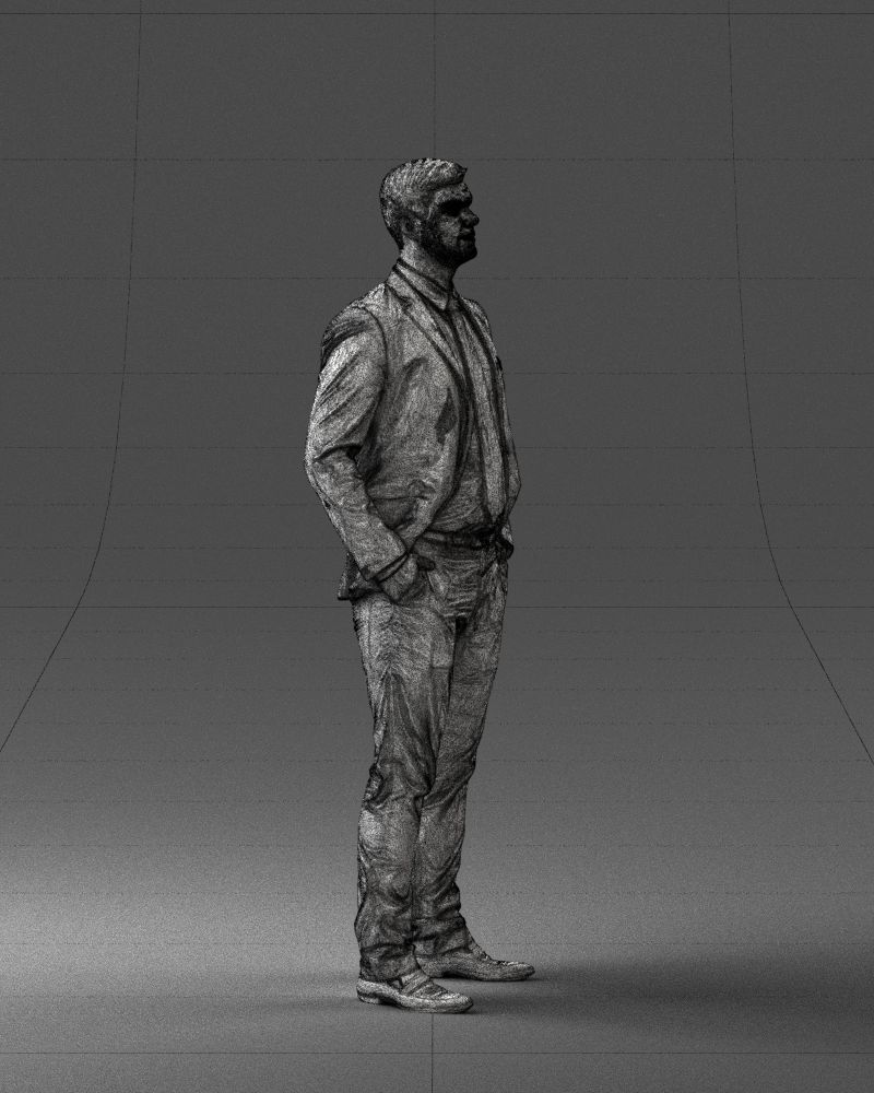 Man in suit and yellow tie 0489 3D print ready 3D print model_32