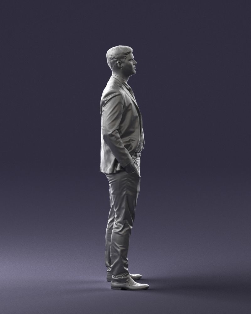 Man in suit and yellow tie 0489 3D print ready 3D print model_28